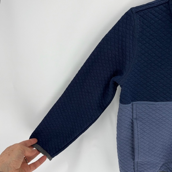 L.L. Bean Kids Quilted Blue Colorblock Snap Quarter Pullover Sweatshirt Size 4 - Picture 5 of 16